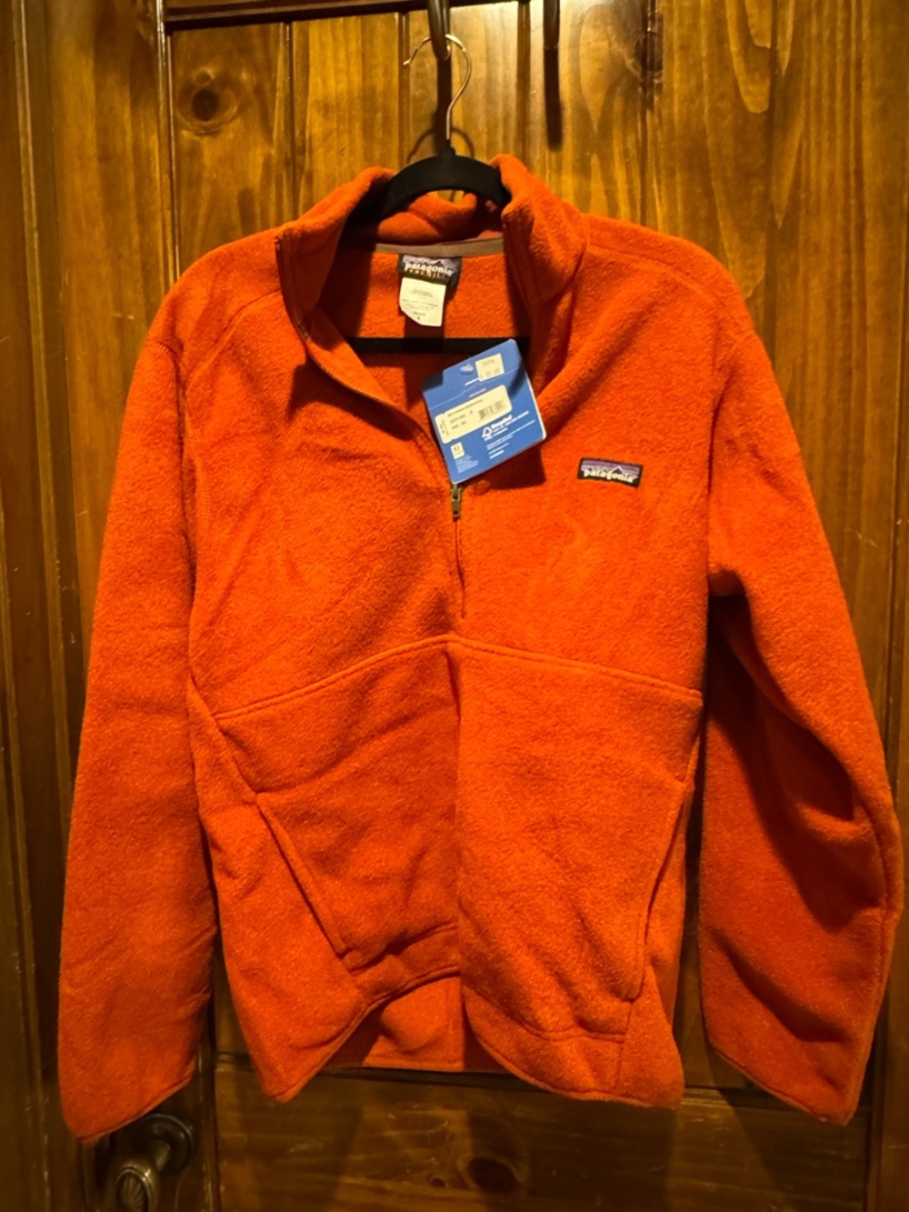 NWT Patagonia Bright Orange Half-Zip Synchilla Marsupial Fleece Pullover